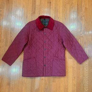 Barbour Eskdale Barn Quilted Corduroy Collar Coat Chore Jacket Men’s Large Red